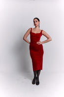 Open Back Velvet Burgundy Dress
