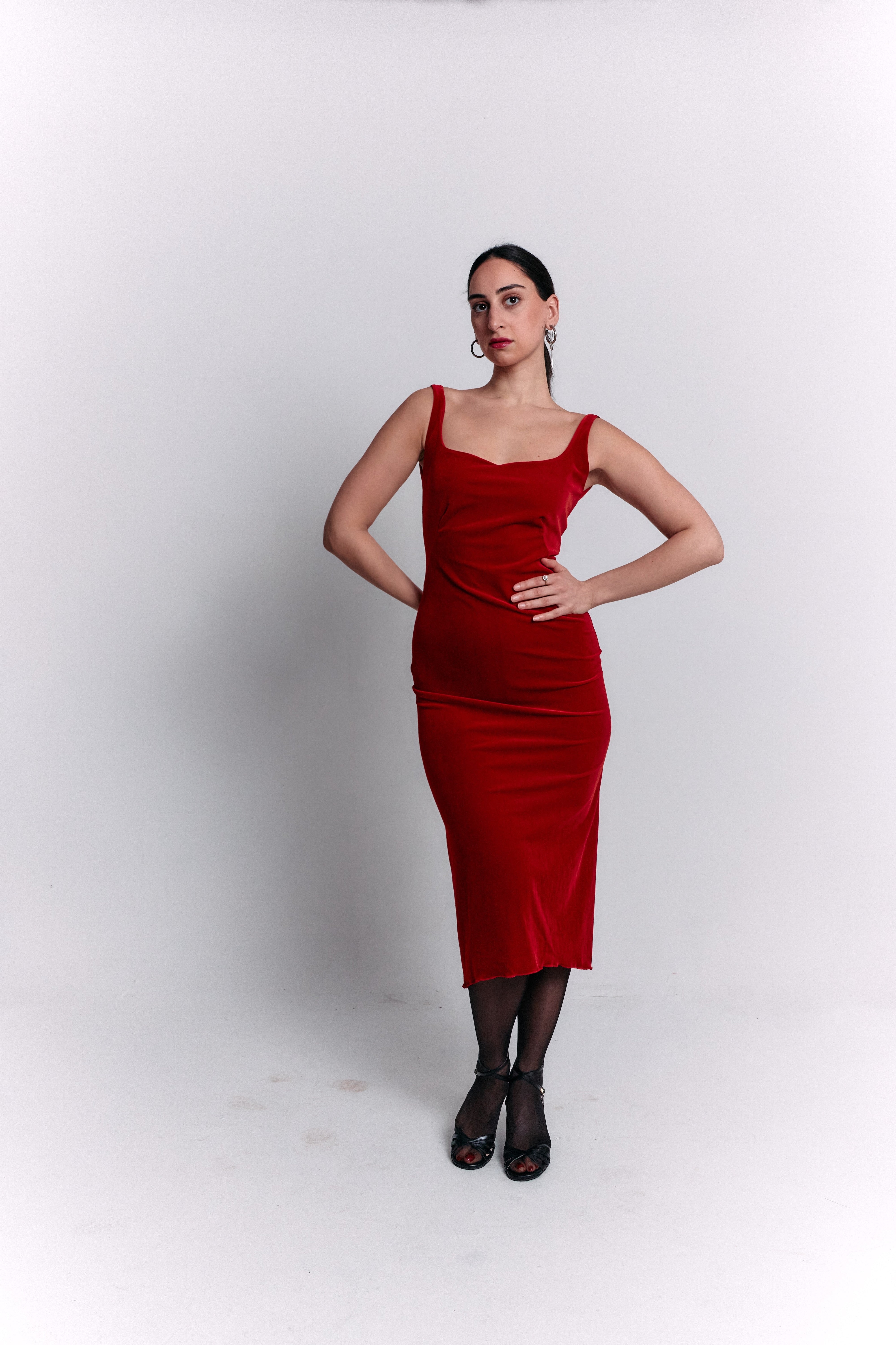 Open Back Velvet Burgundy Dress