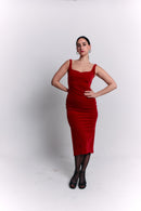 Open Back Velvet Burgundy Dress