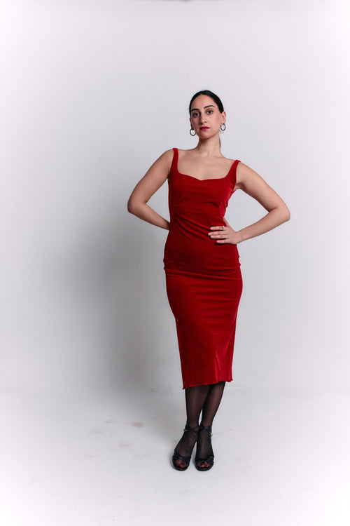 Open Back Velvet Burgundy Dress