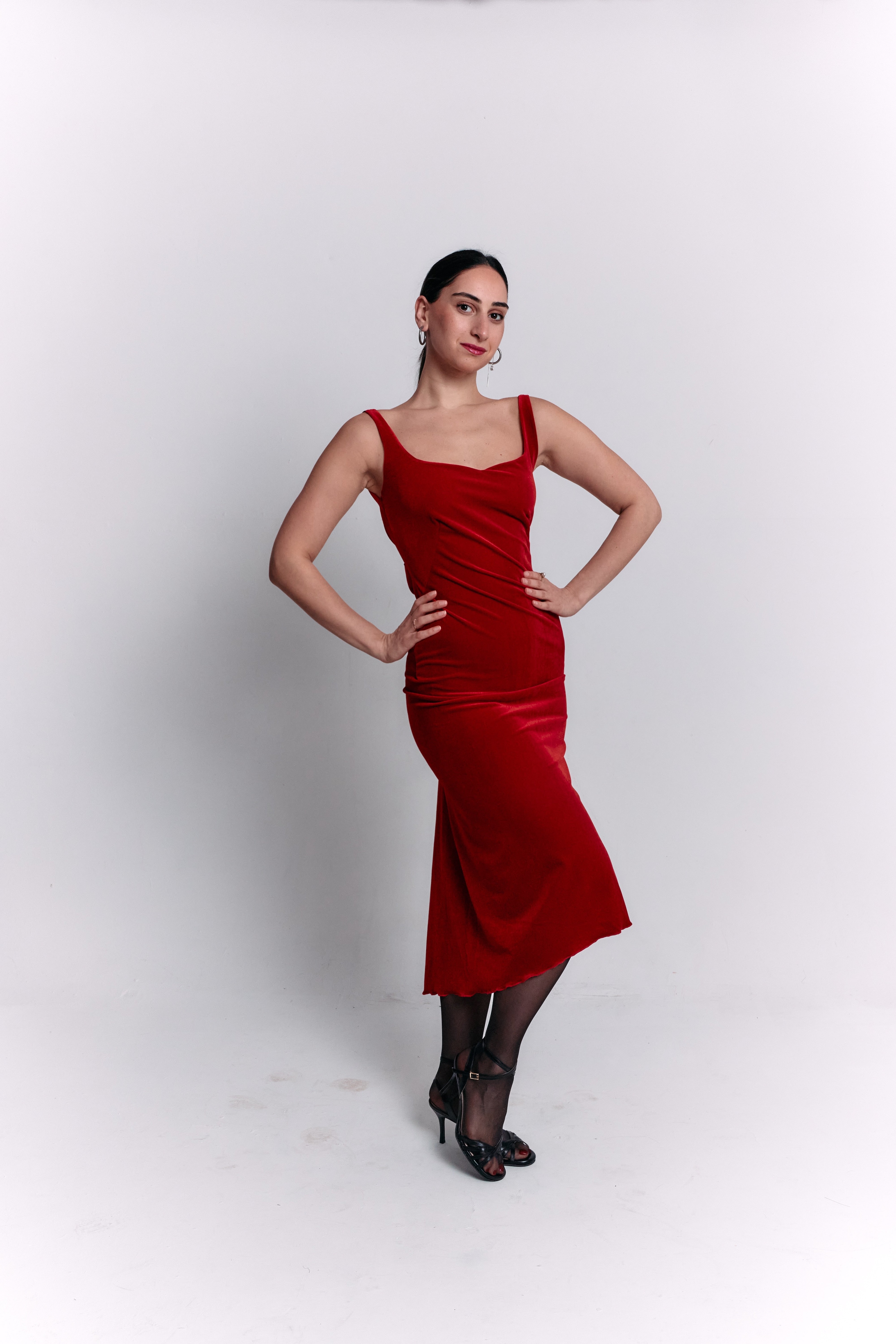 Open Back Velvet Burgundy Dress