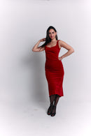 Open Back Velvet Burgundy Dress