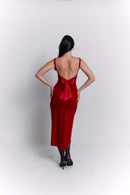 Open Back Velvet Burgundy Dress