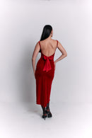 Open Back Velvet Burgundy Dress
