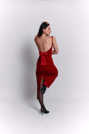 Open Back Velvet Burgundy Dress