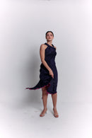 Reversible Crepe Blue and Purple Dress