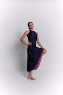 Reversible Crepe Blue and Purple Dress