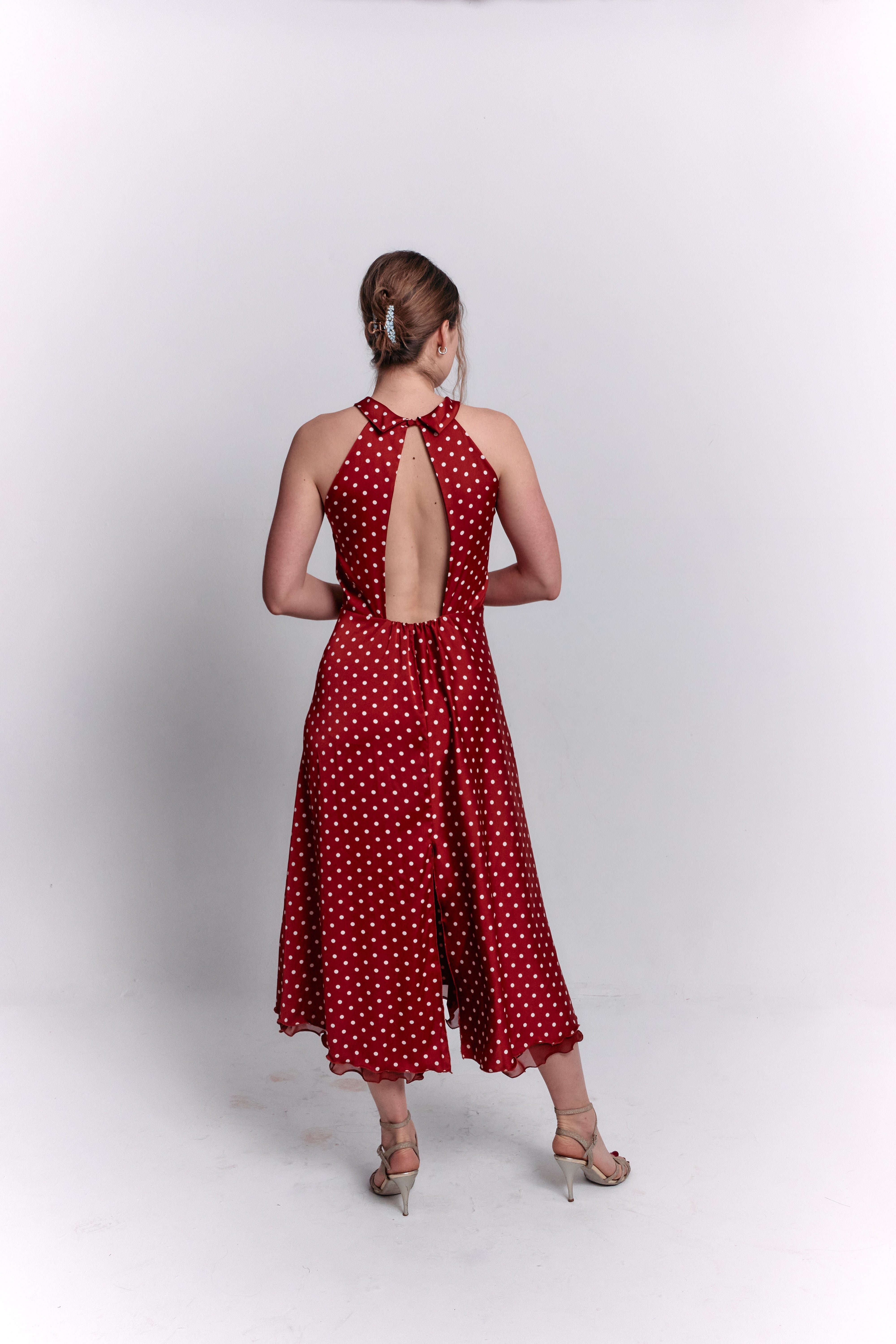 Reversible Red and White Polka Dot Dress