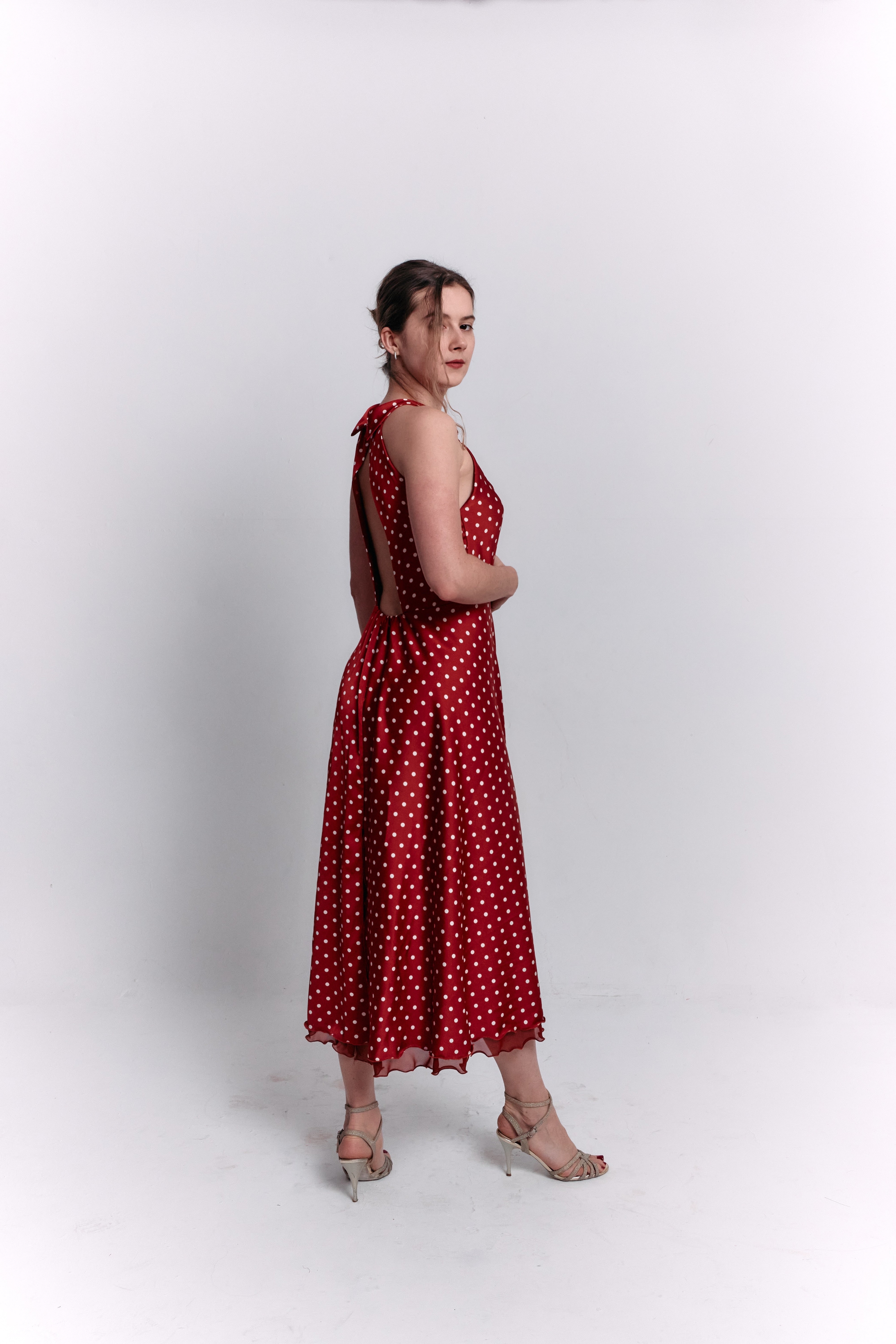 Reversible Red and White Polka Dot Dress