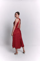 Reversible Red and White Polka Dot Dress