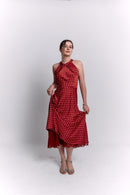 Reversible Red and White Polka Dot Dress