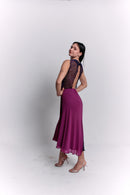 Reversible Crepe Blue and Purple Dress