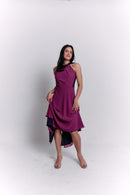 Reversible Crepe Blue and Purple Dress