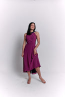 Reversible Crepe Blue and Purple Dress