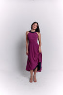 Reversible Crepe Blue and Purple Dress