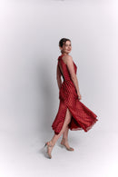 Reversible Red and White Polka Dot Dress