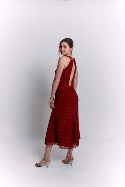 Reversible Red and White Polka Dot Dress