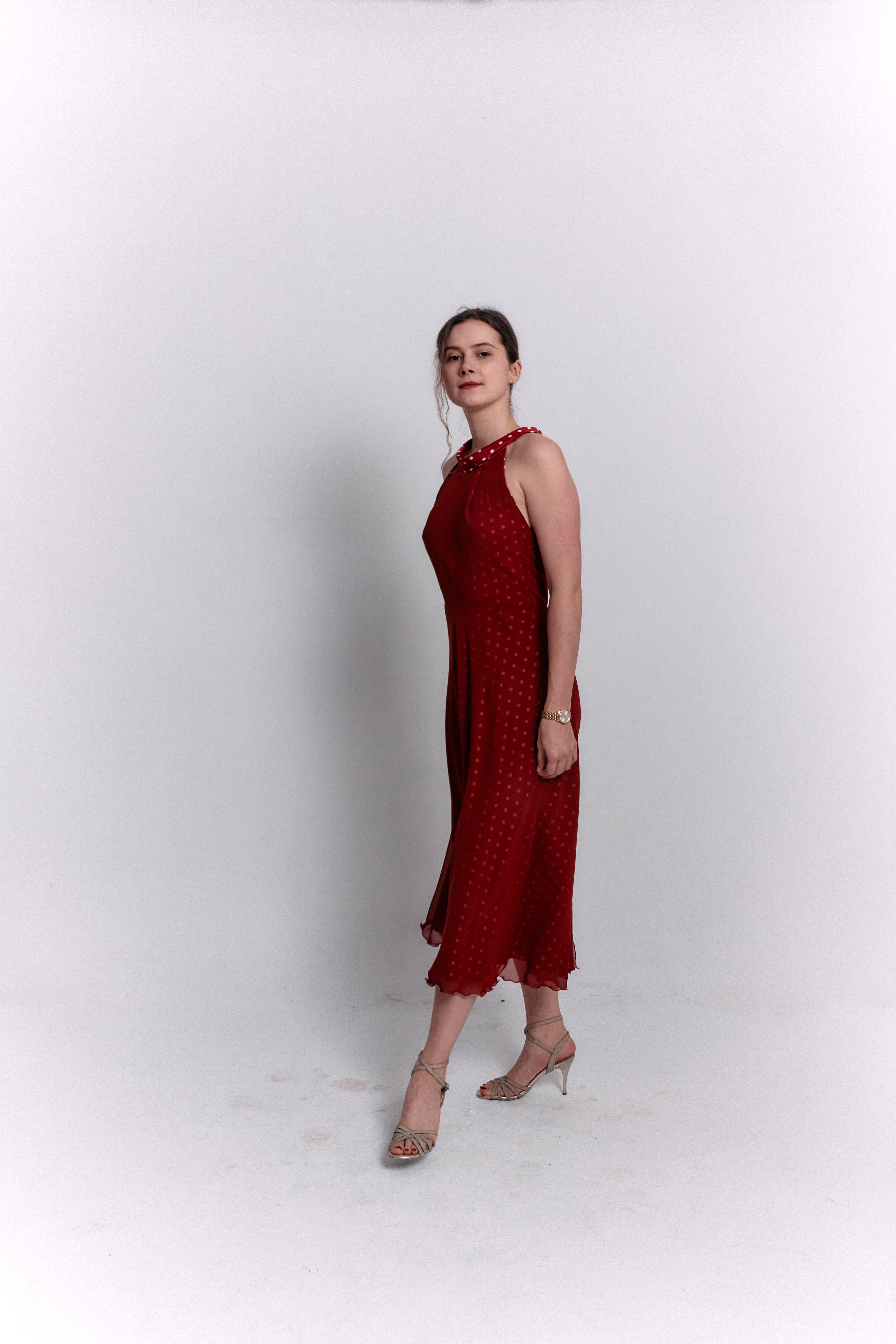 Reversible Red and White Polka Dot Dress