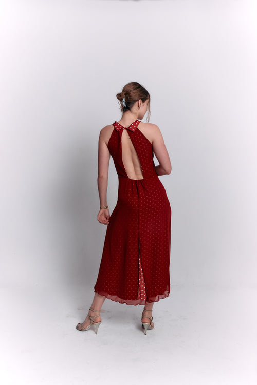 Reversible Red and White Polka Dot Dress