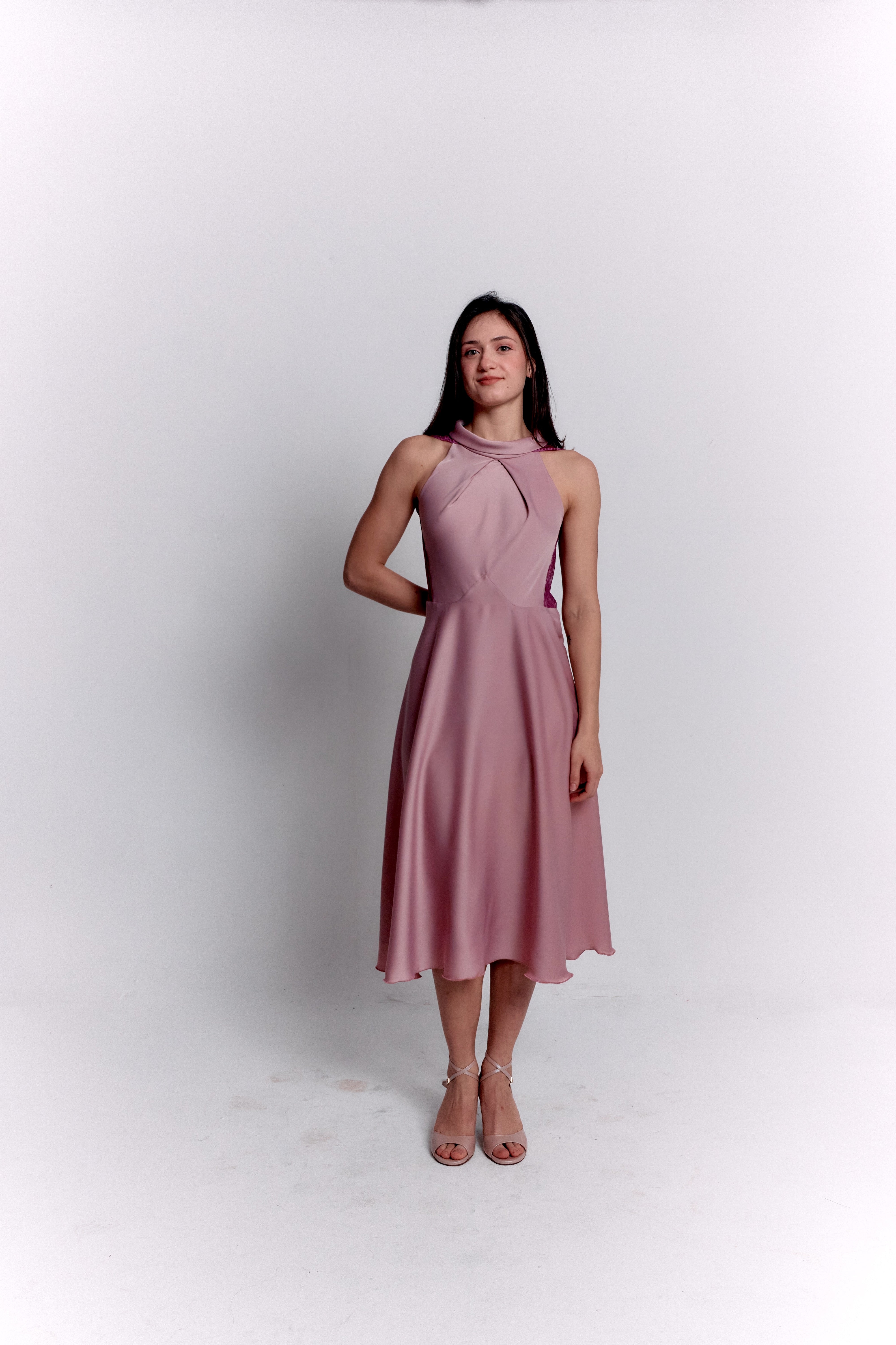 Reversible Pink Satin Dress
