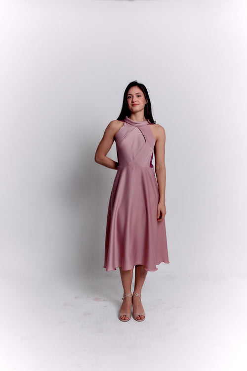 Reversible Pink Satin Dress
