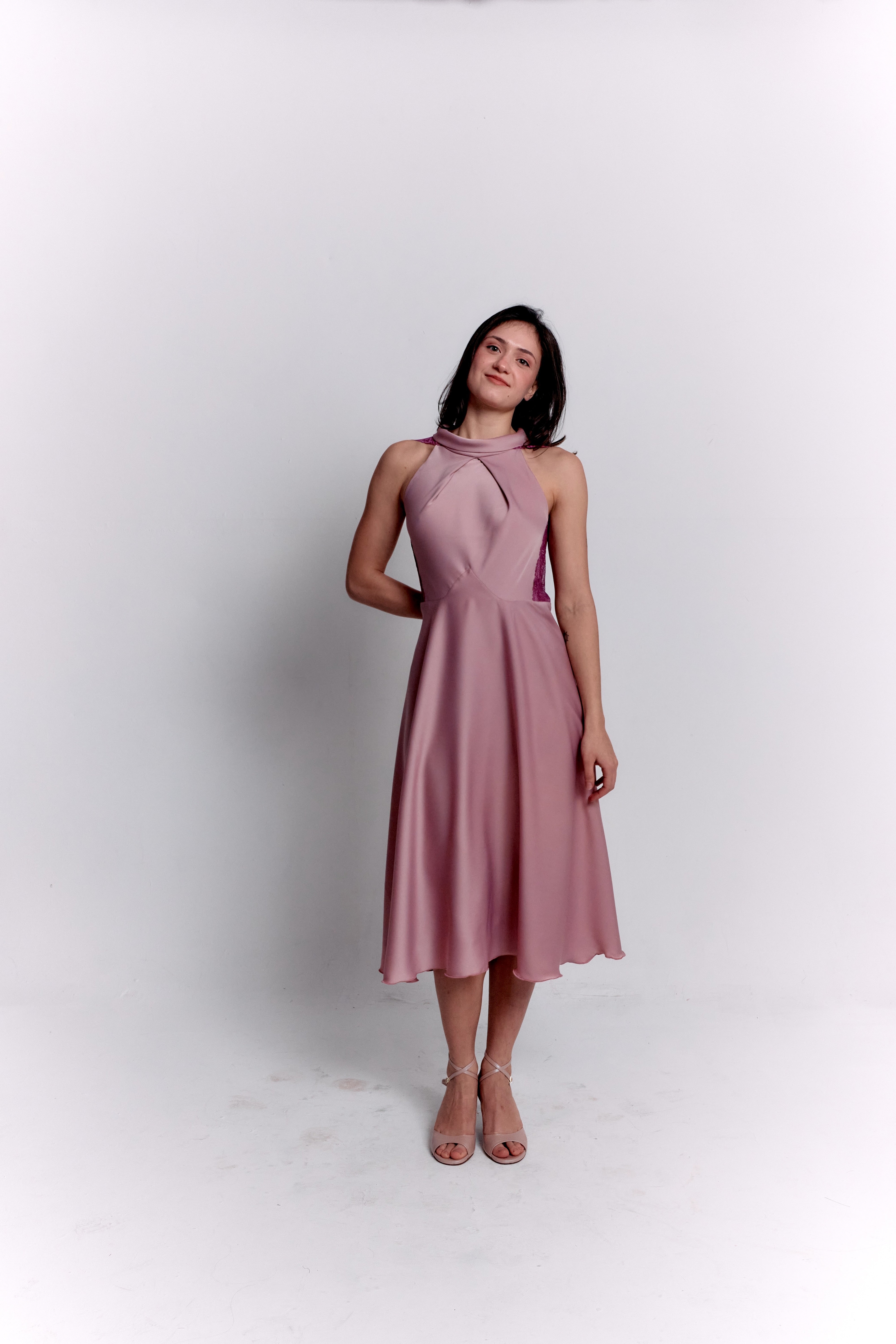 Reversible Pink Satin Dress