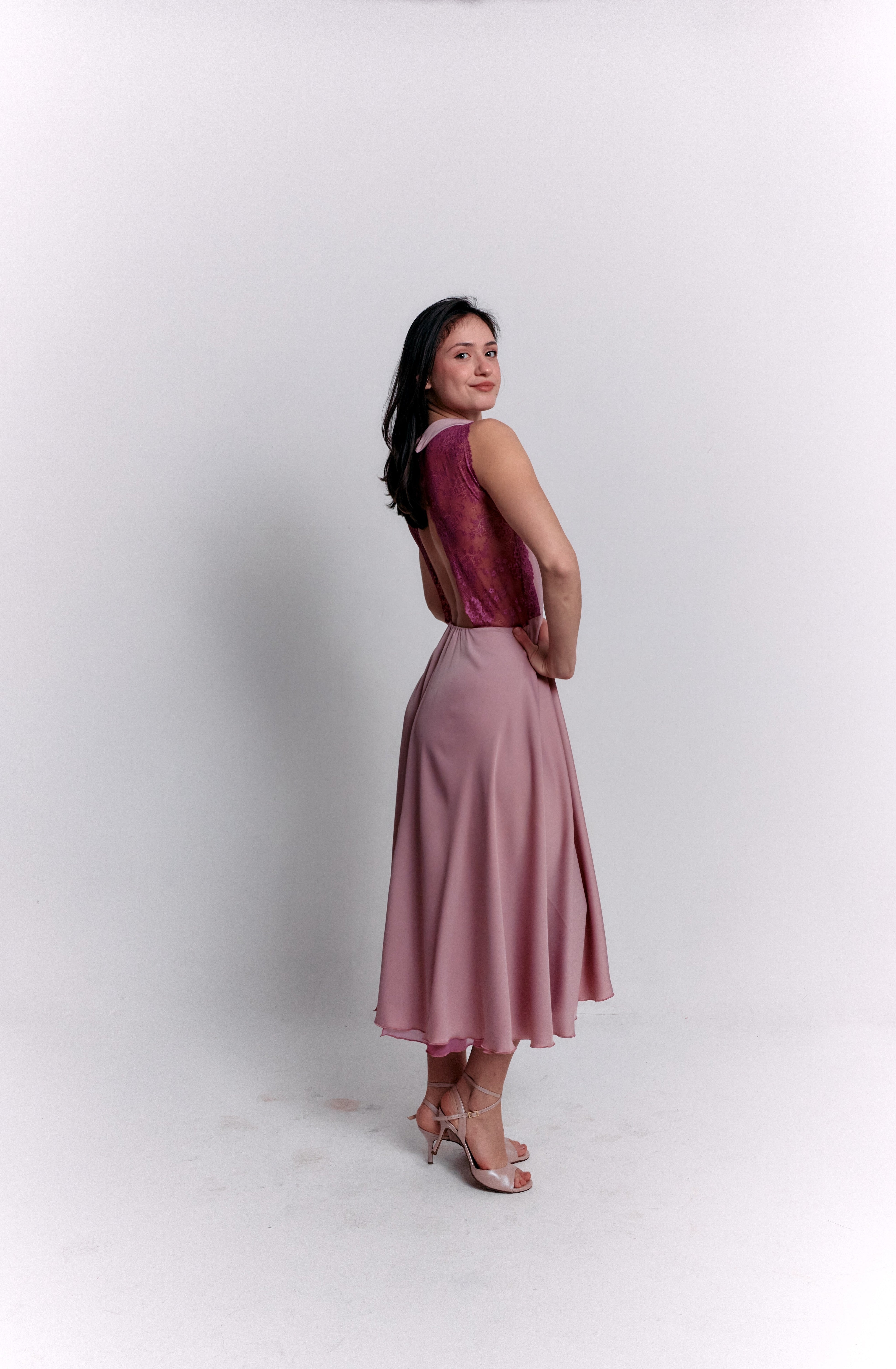 Reversible Pink Satin Dress