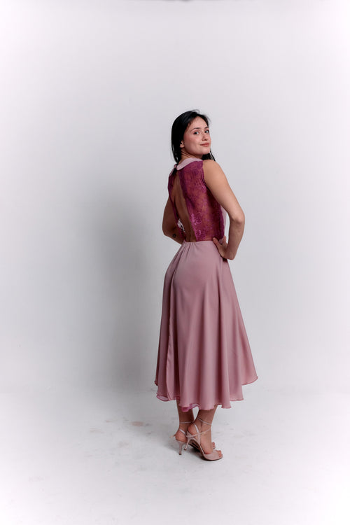 Reversible Pink Satin Dress