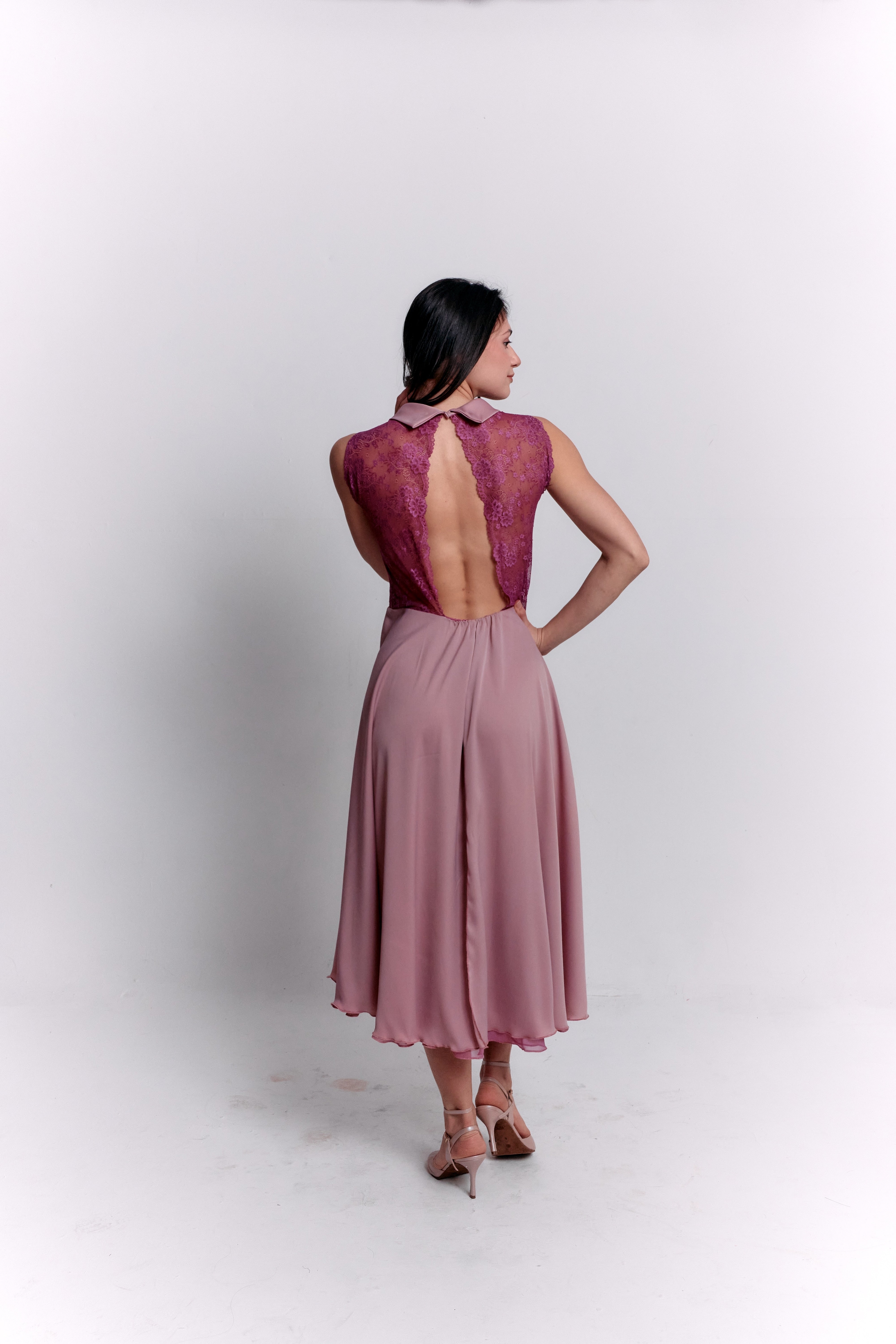 Reversible Pink Satin Dress