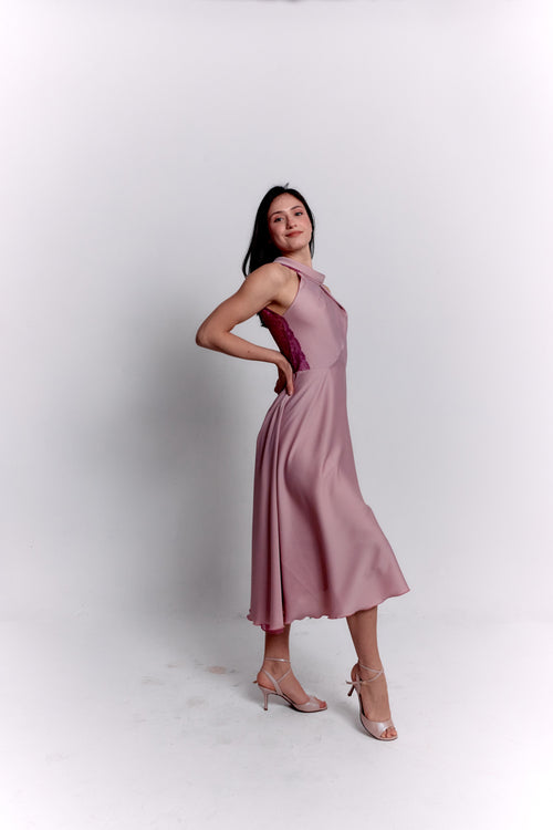 Reversible Pink Satin Dress
