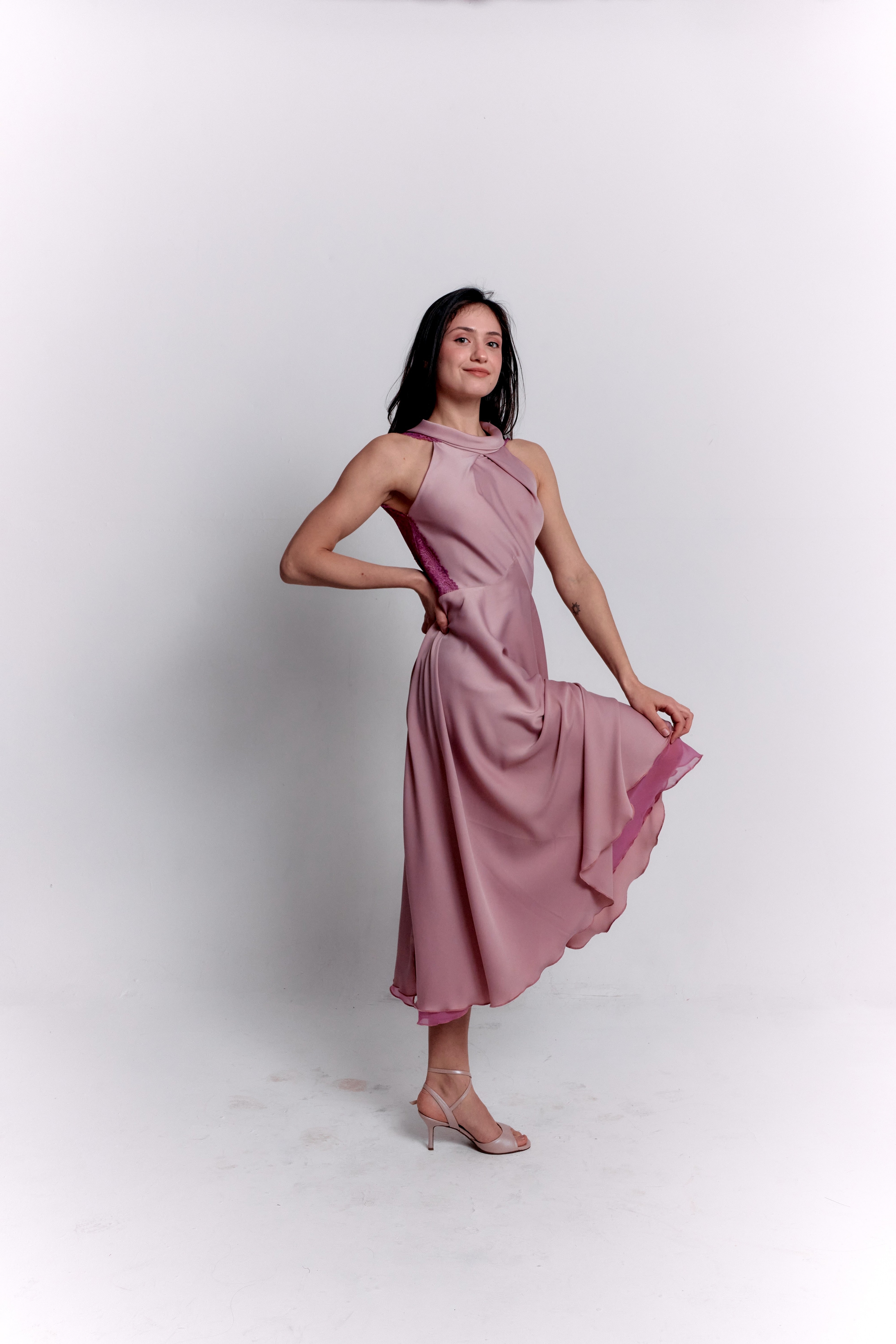 Reversible Pink Satin Dress
