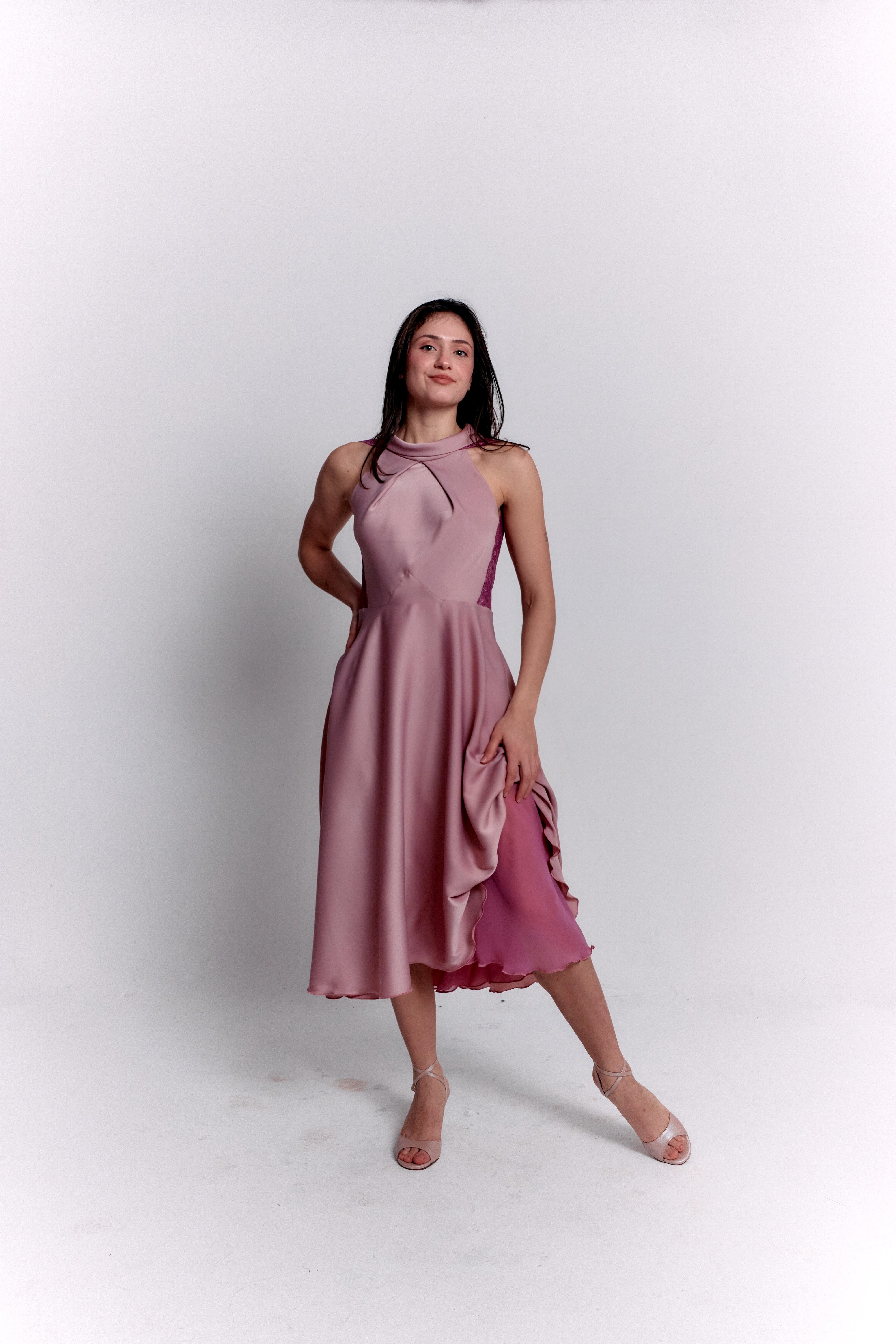Reversible Pink Satin Dress