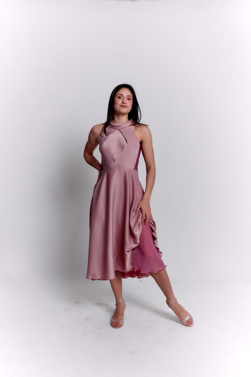 Reversible Pink Satin Dress