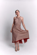 Reversible Red and Geometric Pattern Dress