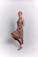Reversible Red and Geometric Pattern Dress
