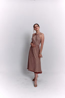 Reversible Red and Geometric Pattern Dress
