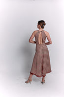 Reversible Red and Geometric Pattern Dress