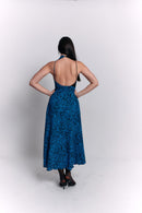 Black and Blue Dress with Animal Patterns