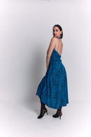 Black and Blue Dress with Animal Patterns