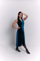 Black and Blue Dress with Animal Patterns