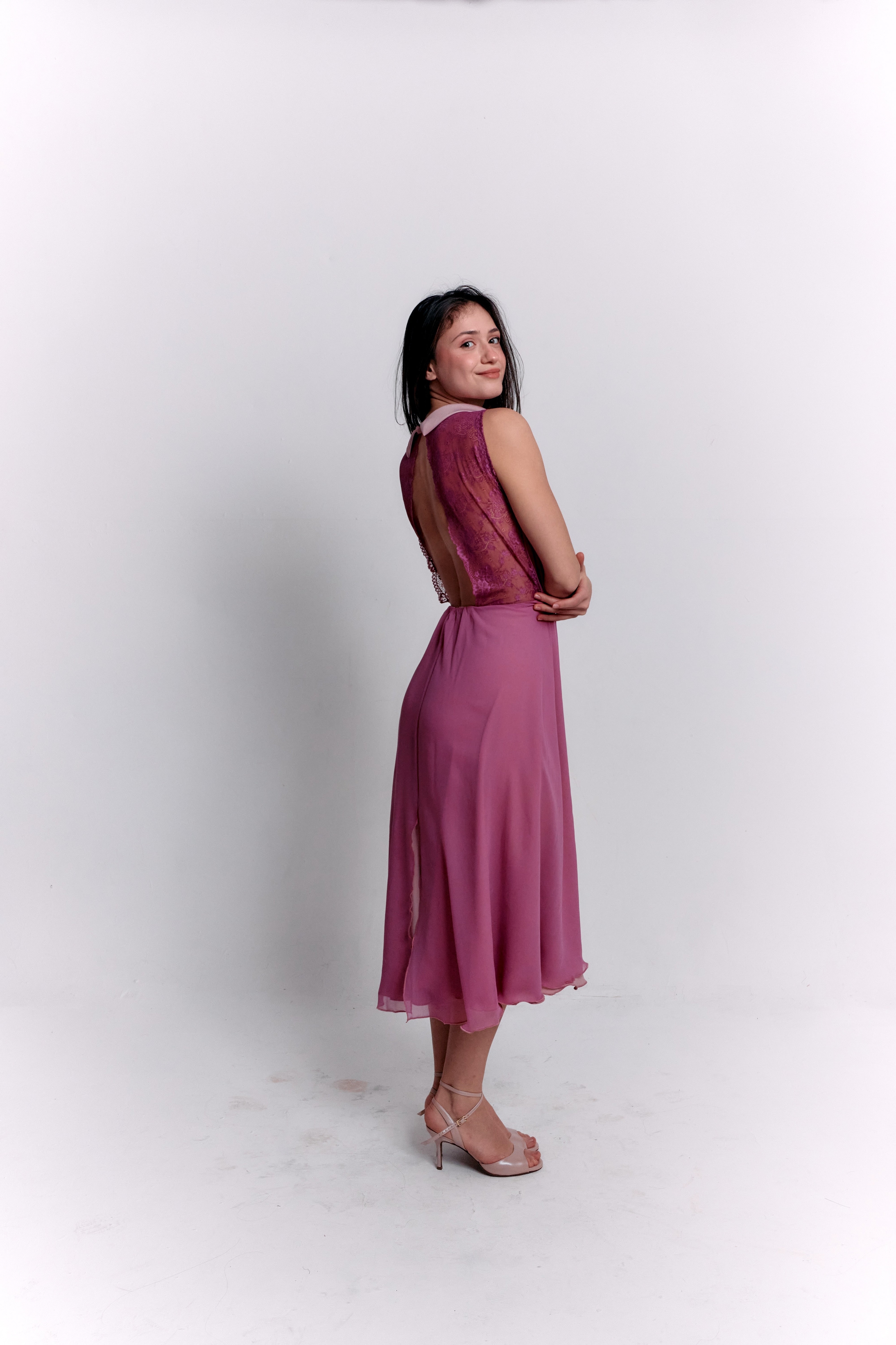 Reversible Pink Satin Dress