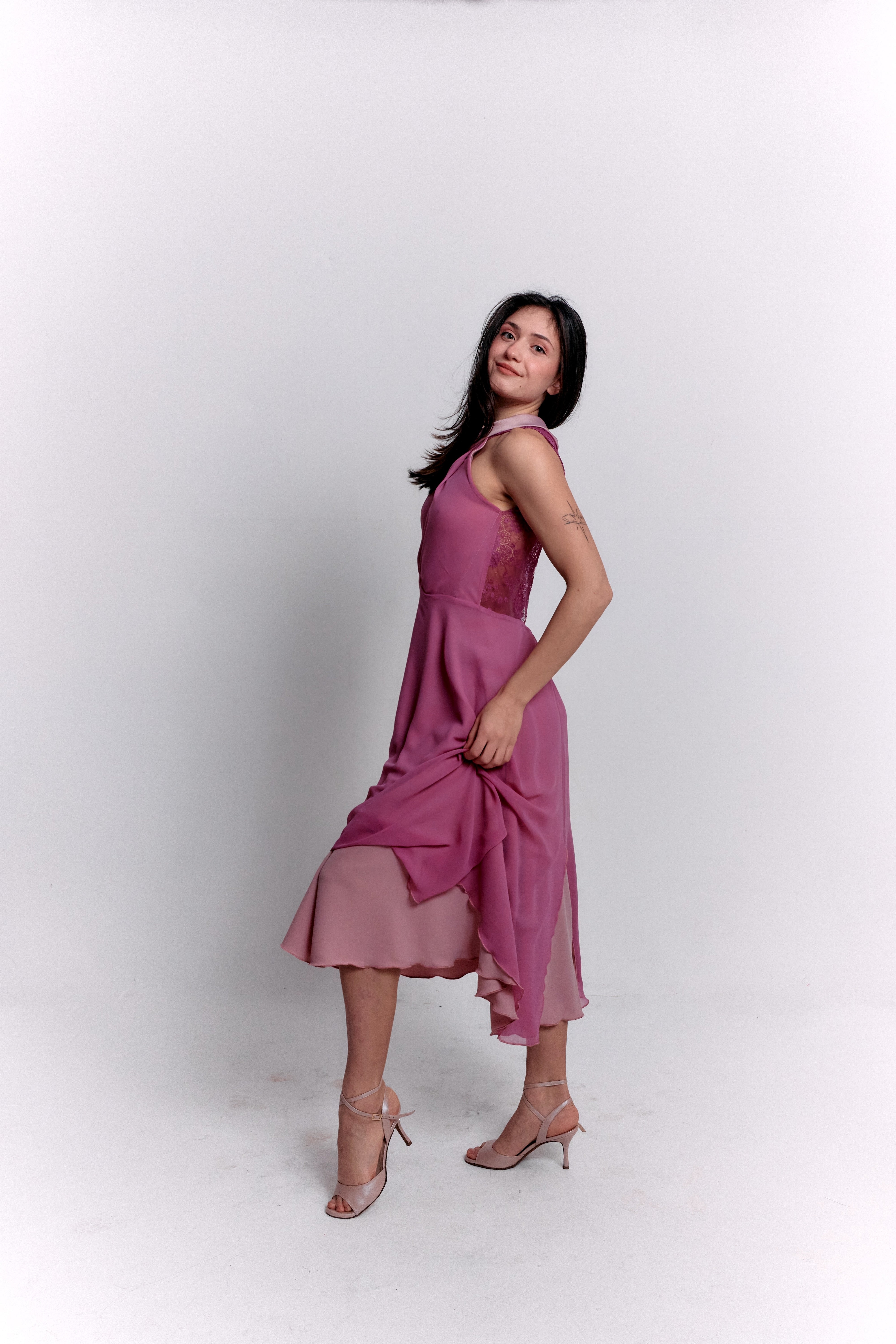 Reversible Pink Satin Dress