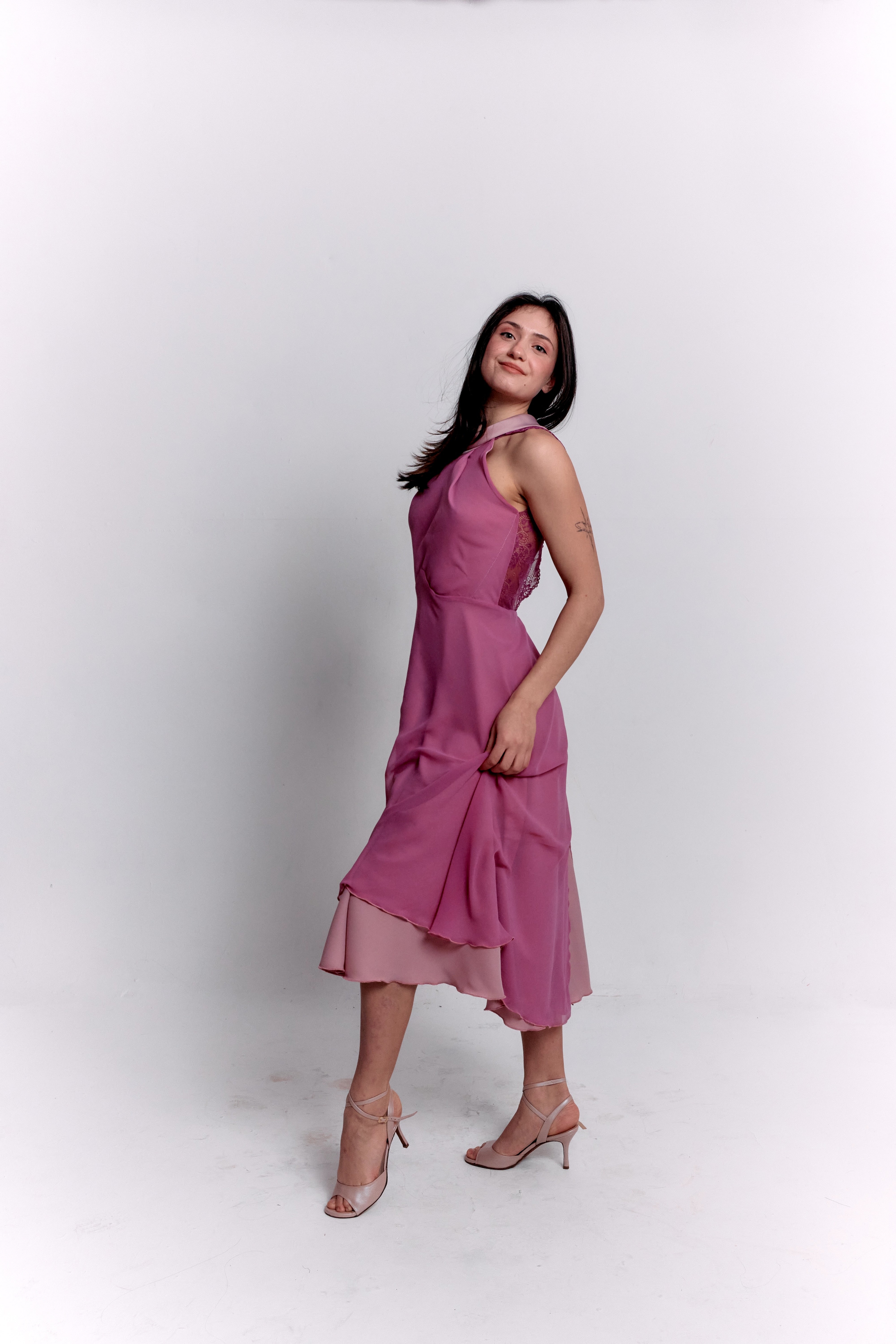 Reversible Pink Satin Dress