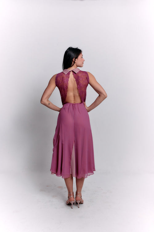 Reversible Pink Satin Dress