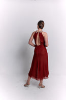 Reversible Red and Geometric Pattern Dress