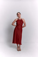 Reversible Red and Geometric Pattern Dress