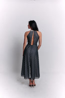 Chiffon Black and White Polka Dot Dress