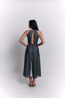 Chiffon Black and White Polka Dot Dress