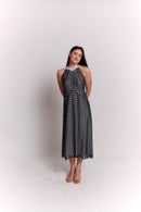 Chiffon Black and White Polka Dot Dress