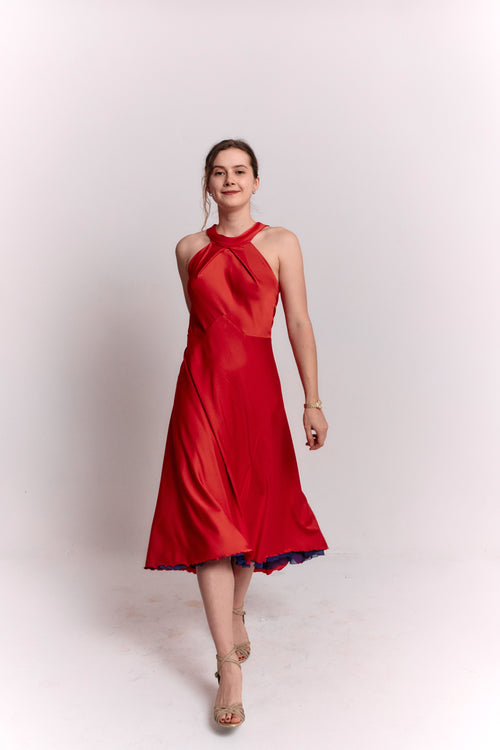 Reversible Red and Blue Bow Dress